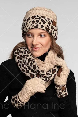 Miniatura 7 de ScarvesMe Juego de 3 bufandas y guantes para mujer, diseño de cola de caballo