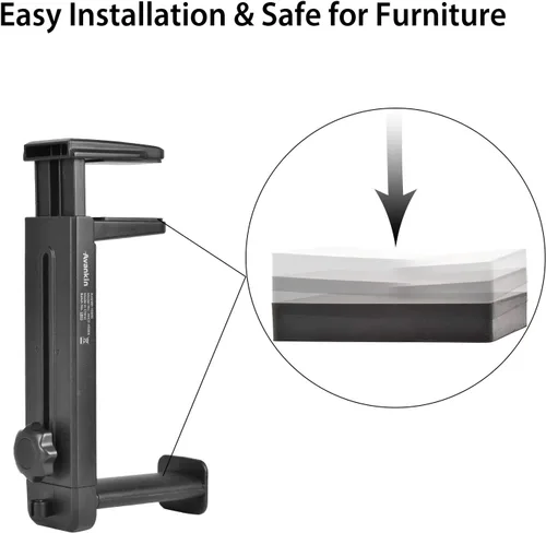 Miniatura 5 de NEETTO HS906 - Soporte para auriculares y colgador 2 en 1, soporte para auriculares para juegos sobre y debajo del escritorio, gancho de montaje