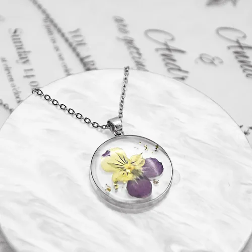Miniatura 146 de Pressed Flower Necklace Gift for Women Personalized Handmade Necklaces Birth Flower Necklace
