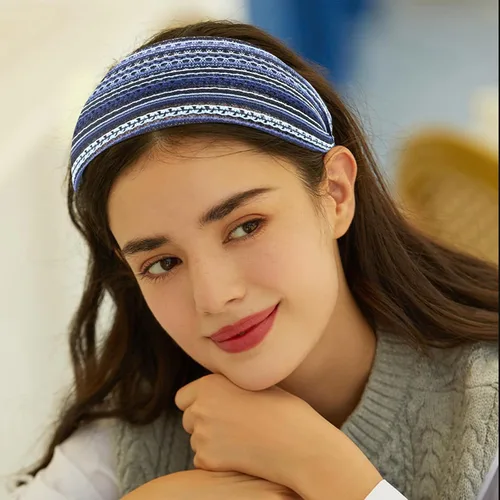Miniatura 3 de Diademas bohemias anchas antideslizantes para mujeres, diademas modernas para el cabello, accesorios para el cabello para mujeres y niñas