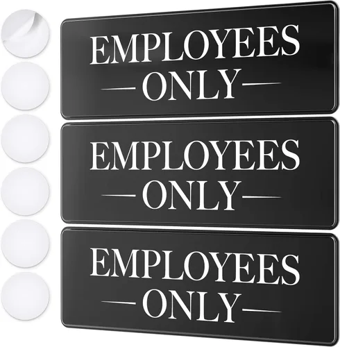 Miniatura 12 de Cartel de "Employees Must Wash Hands", paquete de 3, 3 x 9 pulgadas, perfecto para paredes, puertas o fregaderos en servicio de alimentos, baños