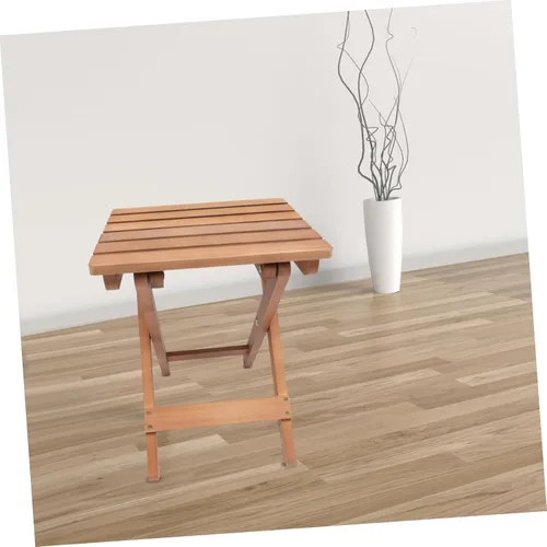 Miniatura 9 de Chic Solid Wood Long Strip Folding Chair Stool Kitchen Stool Portable Natural Wood