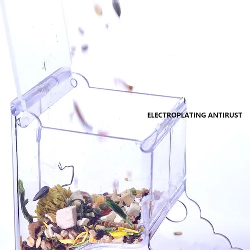 Miniatura 3 de Comedero para hámsters, dispensador automático de animales pequeños, acrílico transparente, recipiente de almacenamiento de alimentos para mascotas