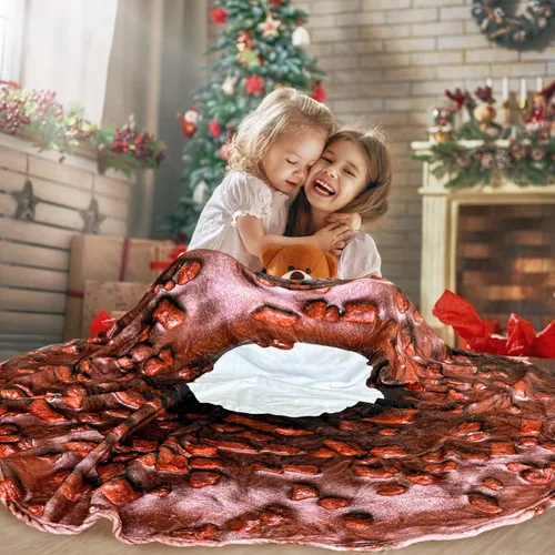 Miniatura 5 de Excervent Manta realista de donas de chocolate, 290 GSM, divertida manta de comida realista, manta de franela súper suave, 60 pulgadas