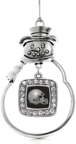 Miniatura 144 de Inspired Silver - Adorno de rodillo de reina - Adorno cuadrado de plata con muñeco de nieve con joyas de circonita cúbica