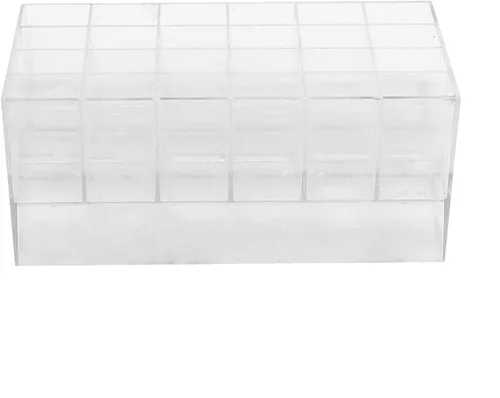 Miniatura 5 de Haofy 24 rejillas transparentes para lápiz labial, organizador de maquillaje y cosméticos, caja de almacenamiento de maquillaje, esmalte de uñas
