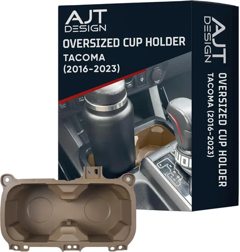 Miniatura 20 de AJT DESIGN Portavasos de gran tamaño con bandeja compatible con Toyota Tacoma 2016-2023 Se adapta a botellas de 3.65 pulgadas Organizador