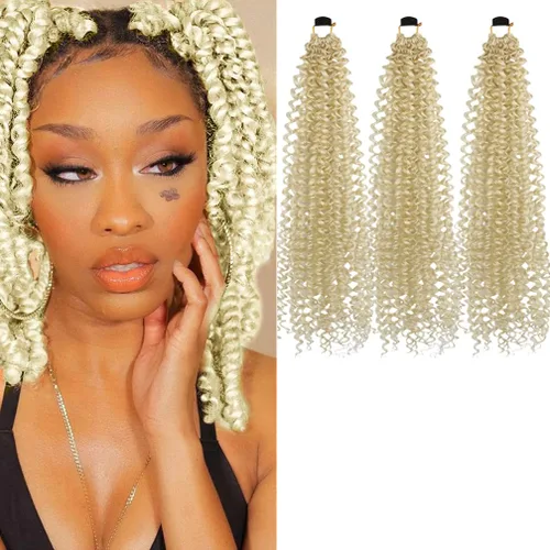 Miniatura 38 de Pelo de ganchillo Ocean Wave de 30 pulgadas, 3 paquetes de cabello trenzado de onda profunda, cabello rizado profundo con ganchillo para mujeres
