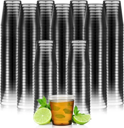 Miniatura 8 de Tioncy Paquete de 300 vasos de plástico de 1 onza, mini vasos de chupito reutilizables de 1 onza pequeños vasos de plástico para bodas, fiestas
