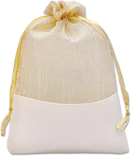 Miniatura 11 de TheDisplayGuys For Your Modern Living Paquete de 24 bolsas de regalo de lino y organza negra con cordones (XS 3 x 4), recuerdos de fiesta, muestras