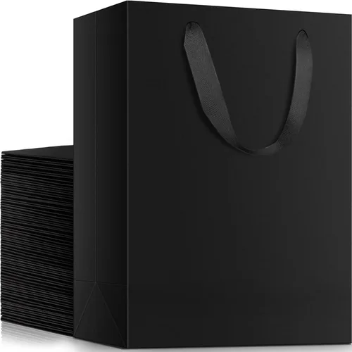 Miniatura 39 de EUSOAR Bolsas de compras y mercancías, tamaño mediano, 25 piezas de 7.8 x 3.9 x 11 pulgadas, bolsas de regalo reciclables de papel kraft marrón