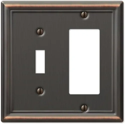 Miniatura 12 de Amerelle 149R4DB - Placa de pared Chelsea, 4 interruptores de palanca, acero, bronce envejecido, paquete de 1