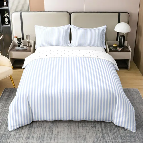 Miniatura 16 de Erosebridal Juego de ropa de cama de 100 % algodón a cuadros para niños y niñas, funda de edredón a cuadros, funda de edredón moderna geométrica