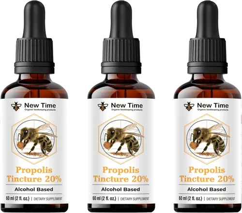 Tintura de propóleo al 20% – Paquete de 3 gotas de extracto de alcohol (6 fl oz) – Refuerzo natural de la inmunidad, garganta y apoyo respiratorio,