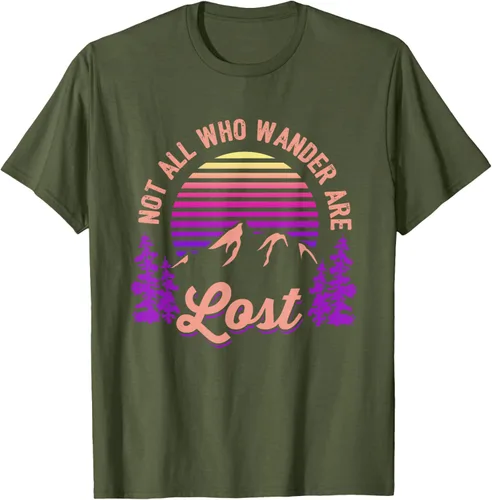Miniatura 87 de Not All Who Wander Are Lost Vintage Mountains - Camiseta de senderismo, Negro, S