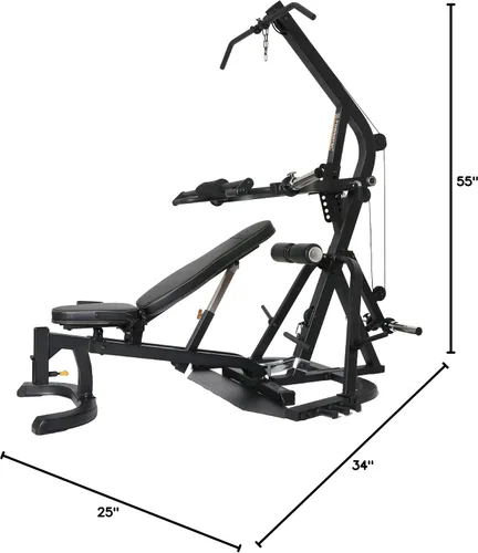 Miniatura 9 de Powertec Sistema de palanca de banco de trabajo de fitness, banco de entrenamiento, capacidad de peso de 500 libras, equipo de gimnasio para el Negro