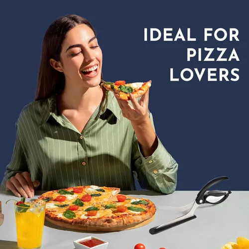 Miniatura 6 de Tijeras de pizza – Tijeras antiadherentes para pizza con base de agarre firme – Cortador de pizza de acero inoxidable de grado alimenticio