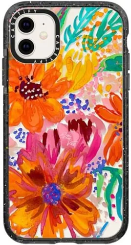 Miniatura 131 de CASETiFY Impact - Funda para iPhone 11 - Flower Power Retro - Negro Transparente