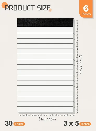 Miniatura 2 de 6 paquetes de blocs de notas pequeños de repuesto 3 x 5 pulgadas con 30 hojas de papel para notas en cada bloc Mini blocs de bolsillo de repuesto