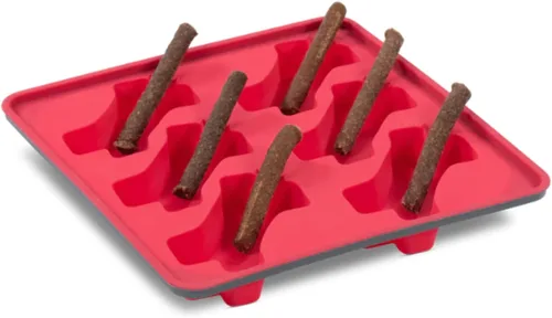 Miniatura 11 de Messy Mutts Molde de silicona enmarcado para paletas Bandeja de 10 x 10 pulgadas 6 golosinas fáciles de llenar por bandeja Líneas de llenado