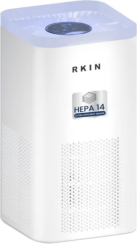 Miniatura 11 de RKIN Purificador de aire inteligente HEPA 14, purificador de aire para habitación grande con monitor PM2.5, control WiFi y aplicación para pelo