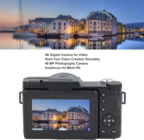 Miniatura 2 de Cámara digital 4K para fotografía y video, cámara de enfoque automático de 48 MP para YouTube, cámara compacta de viaje con tarjeta SD de 32 GB