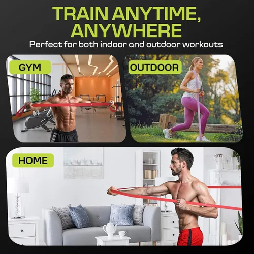 Miniatura 6 de Bandas de resistencia de tela para hacer ejercicio – 5 niveles de fuerza desde extra ligera hasta extra pesada – Bandas de entrenamiento gruesas