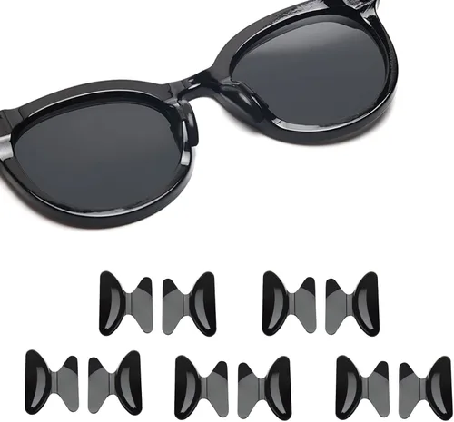Almohadillas para la nariz para gafas, almohadillas adhesivas de silicona antideslizantes para la nariz, 0.098 pulgadas de grosor, con forma de