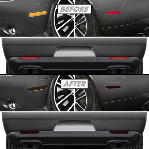 Miniatura 8 de SlickMod Tinte de humo de vinilo precortado para la luz trasera Dodge Challenger 2015-2022 (1. luz trasera, 20% humo oscuro)