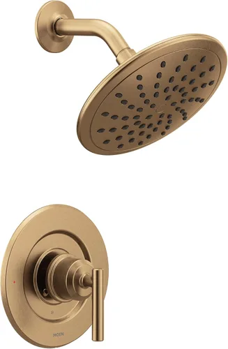 Moen Gibson Posi-Temp - Molde de ducha moderno de equilibrio de presión dorado bronce con cabezal de ducha de lluvia de 8 pulgadas, requiere