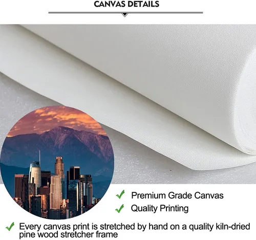 Miniatura 6 de iKNOW FOTO Lienzo de paisaje urbano para pared, póster de California in Sunrise, impresiones en lienzo de arte famoso de Estados Unidos, decoración