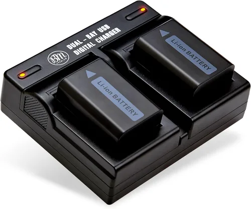 BM Premium 2 baterías NP-FW50 y cargador de doble bahía para Sony ZV-E10, A6100, A6400, DSC-RX1R III, DSC-RX10 IV, DSC-RX10 II, RX10 III, A7 II,