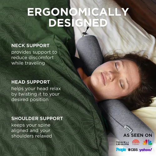 Miniatura 3 de Dot&Dot Almohada de viaje de espuma viscoelástica para aviones - Almohada de viaje para dormir - Almohada de avión para soporte de cuello, barbilla