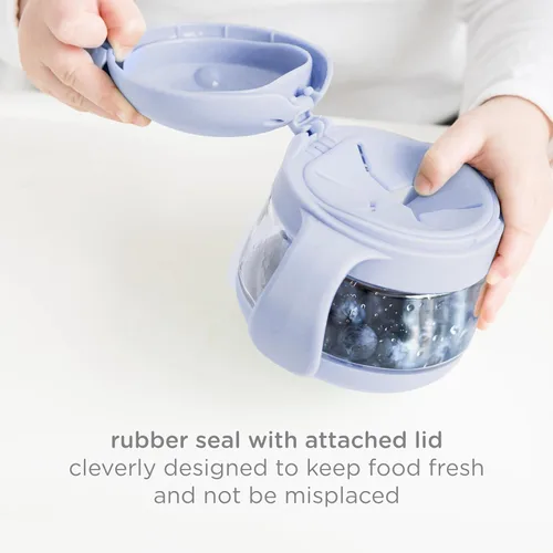 Miniatura 7 de Ubbi Tweat Contenedor de aperitivos sin derrames para niños, libre de BPA, taza de viaje para niños pequeños, azul nublado Azul (Cloudy Blue)