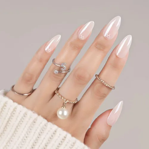 Miniatura 12 de 30 uñas postizas a presión de almendra, ajuste supremo y uñas de gel suave natural, 15 tamaños, kit de uñas postizas reutilizables con caja