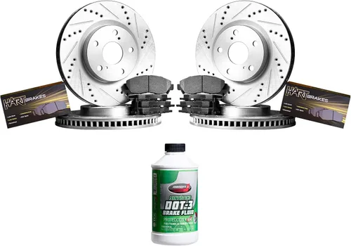 Hart Brakes Kit de frenos y rotores traseros delanteros | Pastillas de freno delanteras y traseras| Rotores y pastillas de frenos | Pastillas de