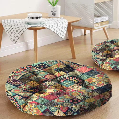 Miniatura 17 de Cojín de meditación con mandala, tapete de meditación bohemio, almohadas de meditación para sentarse en el suelo, cojines para sentarse en casa y al