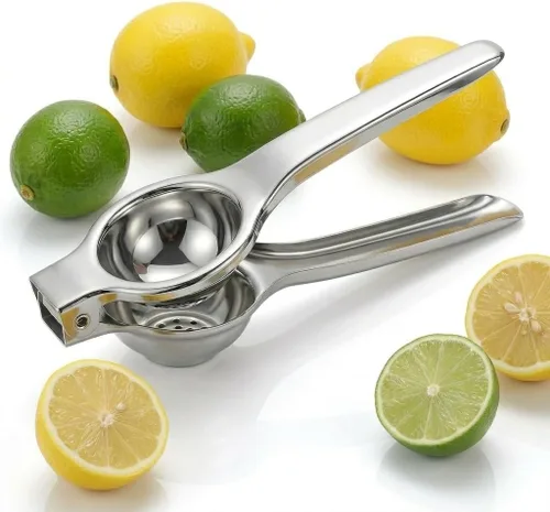 Exprimidor de limón de acero inoxidable – Exprimidor manual de cítricos, prensa de mano de limón de metal, exprimidor de cítricos de frutas para 1