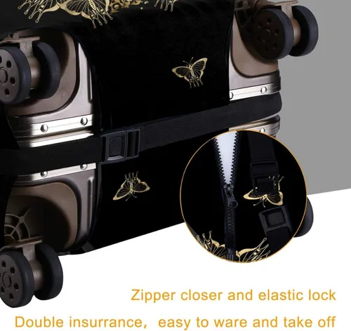 Miniatura 4 de Hepmant Protector de maleta de viaje para mujer afroamericana, elástica, lavable, funda de equipaje con cremallera oculta adecuada para 18-32