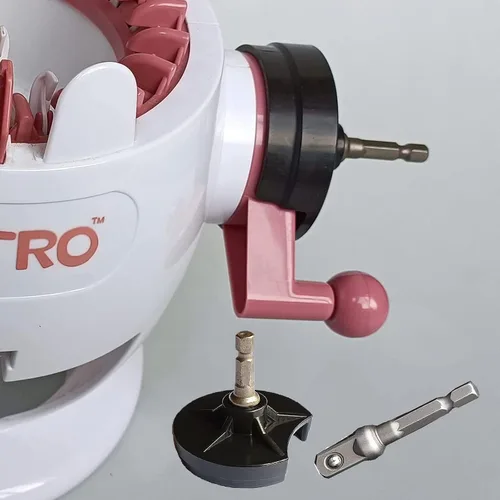 Miniatura 3 de Adaptadores de máquina de tejer, adaptador de corriente de punto rápido con broca de acero hexagonal, adaptador de manivela para máquina de tejer