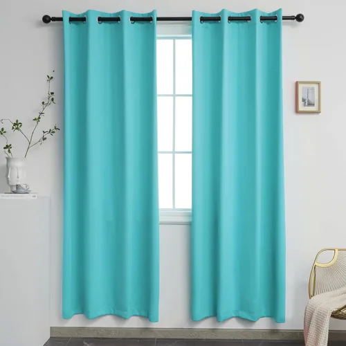 Miniatura 72 de YGO - Cortinas verdes de 183 cm de ancho por 213 cm de largo para dormitorio - Cortinas opacas con ojales en la parte superior, extra anchas