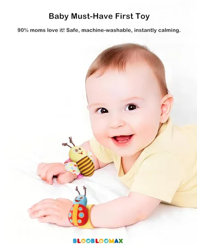 Miniatura 3 de Bloobloomax Juguetes de sonajeros para bebés de 0 a 12 meses, juguetes para bebés de 3 a 6 meses, juguetes de manos y pies para recién nacidos de 0