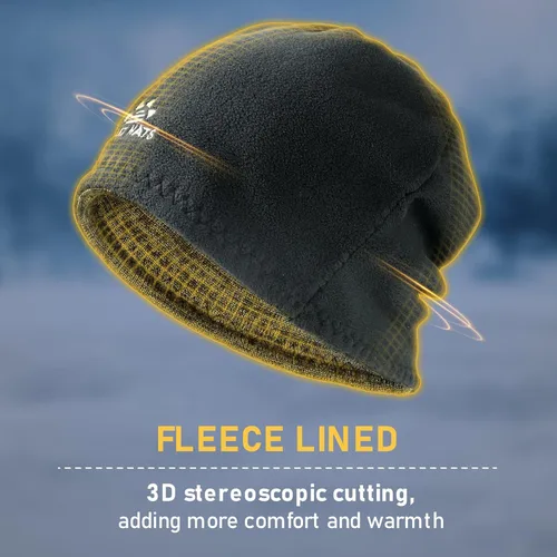 Miniatura 2 de Lvaiz - Gorro de invierno con forro polar para hombre, reversible, resistente al viento, cálido, para mujer