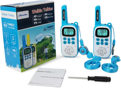 Miniatura 6 de Walkie Talkies de doble recepción para niños y adultos, radios de 2 vías sin licencia con puerto de carga USB, VOX, linterna LED y tonos de cuna