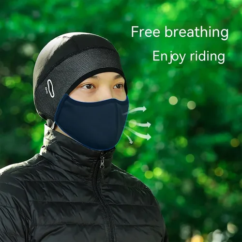 Miniatura 9 de Capucha de ciclismo con protección facial de seda de hielo, Gorros para El Frio para hombres, máscara facial de ciclismo para montar en moto