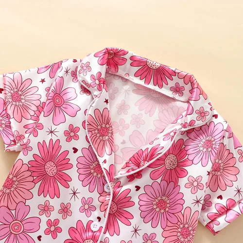 Miniatura 64 de Conjunto de pijama de manga larga con botones para niña pequeña, conjunto de ropa de dormir