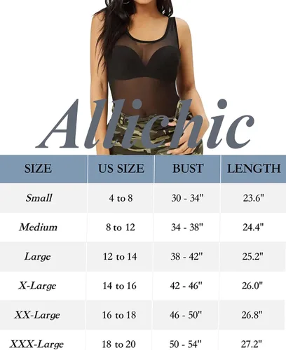 Miniatura 5 de Allchic Womens Sheer Mesh Tank Tops, See Through Scoop Neck Blouses, Sleeveless Sexy Tops