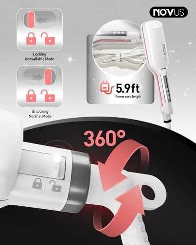 Miniatura 6 de NOVUS Rizador de cabello ondulado de 4 barriles, rizadores de pelo de ondas poco profundas, herramienta caliente con cerámica, rizador de ondas