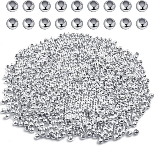 Miniatura 8 de Aylifu 2250 cuentas de tubo para hacer joyas, extremos redondos y sueltos, cuentas espaciadoras de metal para hacer joyas, 2 tamaños, 6