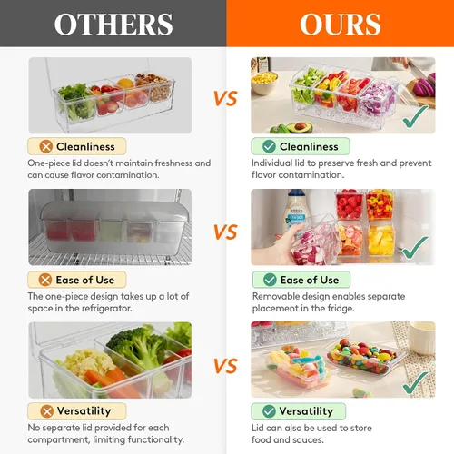 Miniatura 3 de Lifewit Juego de 2 Piezas para Servir Tacos para Fiestas con 5 Contenedores (2.5 Tazas) y Componentes, Organizador Grande de Condimentos